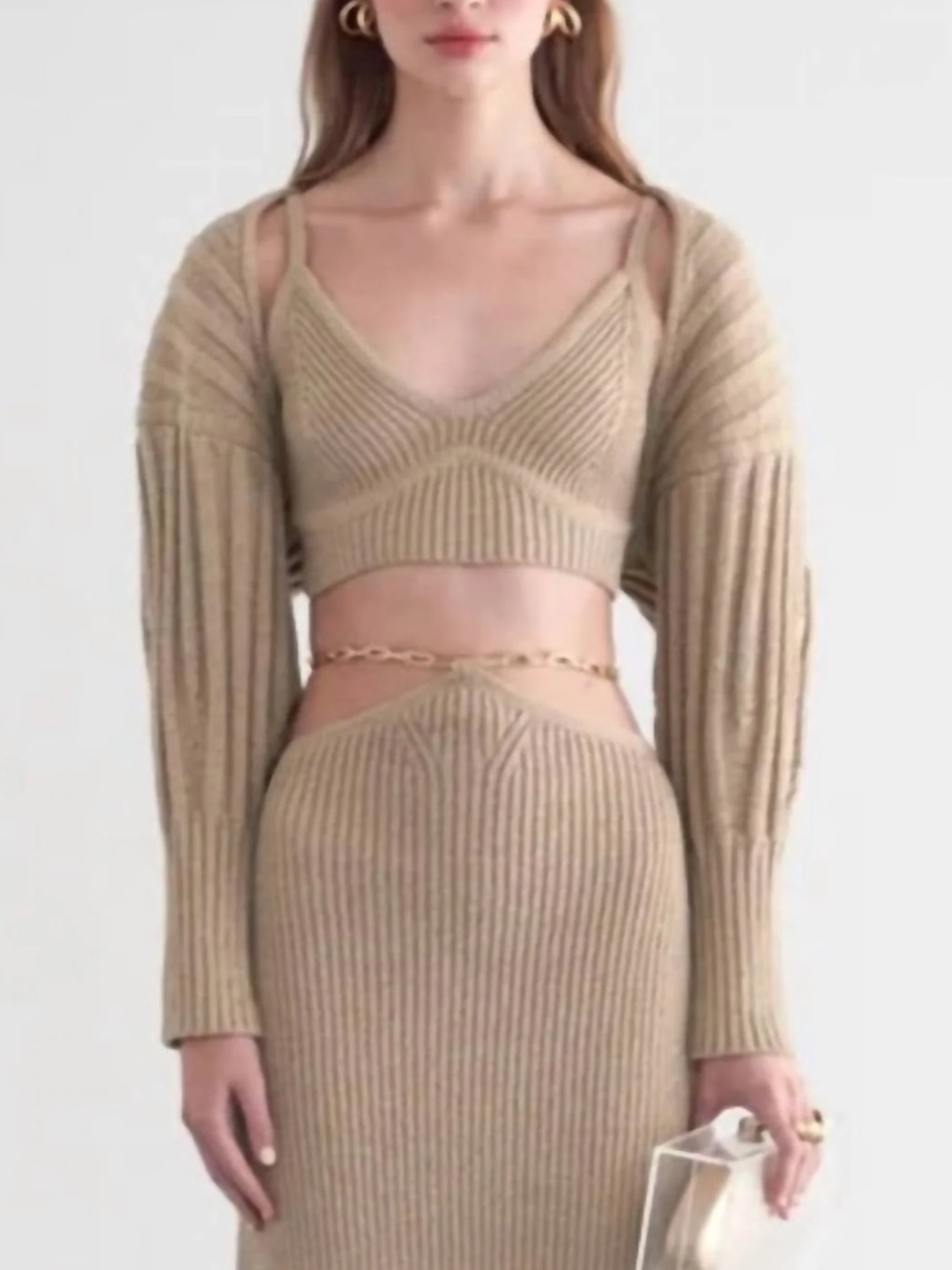 NEW Cult Gaia Rosie Two Piece Ribbed Top
